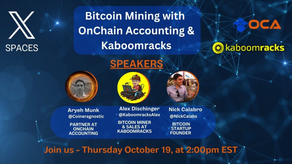 Bitcoin Mining with OnChain Accounting and Kaboomracks